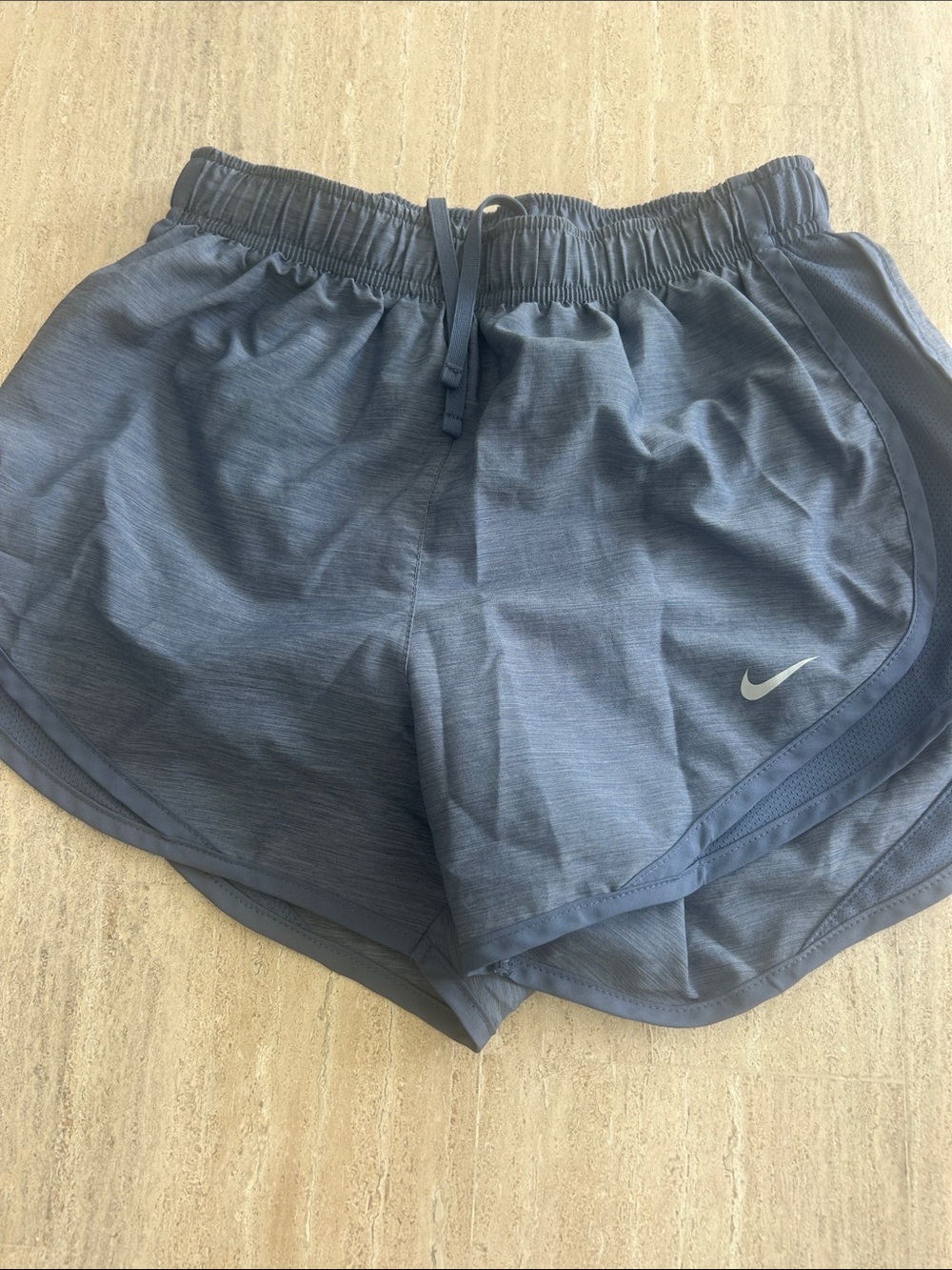 Nike Women's Slate Blue Athletic Shorts with Reflective Swoosh